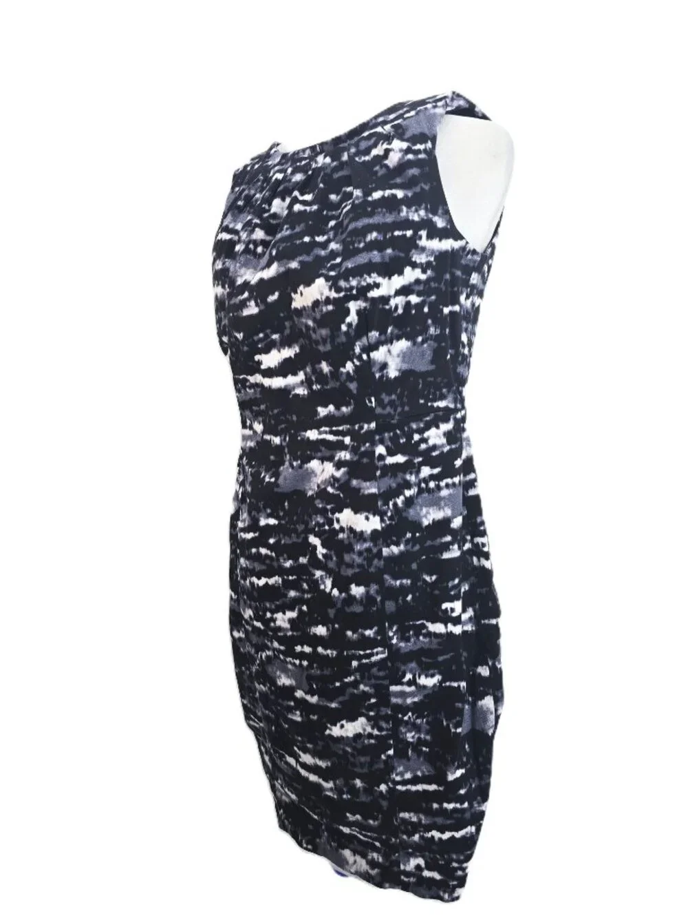 Michael Kors Black Gray Tie Dye Sheath Sleeveless Dress Womens 8 Petite
